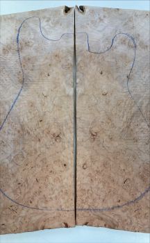 Top Maserahorn - Maple Burl Westcoast, 2-tlg. 7mm Einzelstück #009